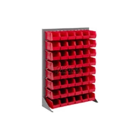 Singled Sided Louvered Bin Rack 35 X 15 X 50 - 42 Red Premium Stacking Bins